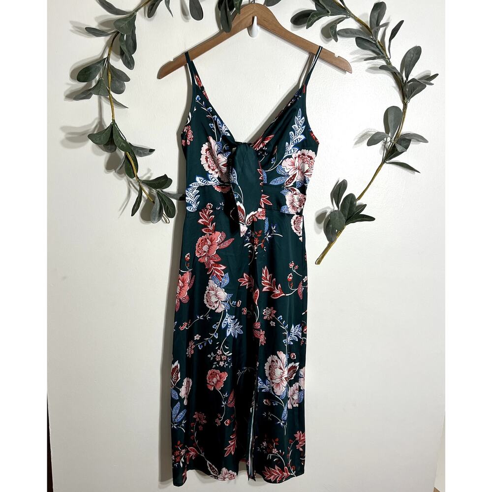 Green Floral Tank Midi Dress LAST CALL